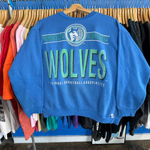 Load image into Gallery viewer, Minnesota Timberwolves “Wolves” Spellout Crewneck Sweatshirt
