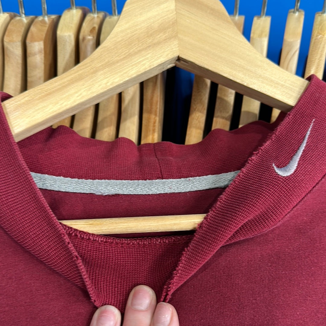 Nike Maroon Mock Neck Long Sleeve T-Shirt