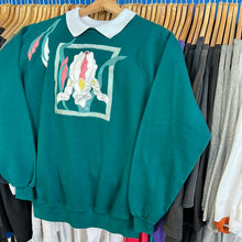 Load image into Gallery viewer, Embroidered Framed Floral Collared Grandma Sweatshirt
