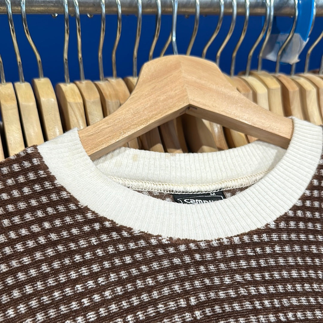 Velour Campus Patterned Velour Crewneck Sweatshirt