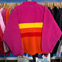 Load image into Gallery viewer, Pink &amp; Orange Striped Quarter Zip Fleece
