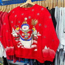 Load image into Gallery viewer, Glitter Snowman Crewneck Sweatshirt
