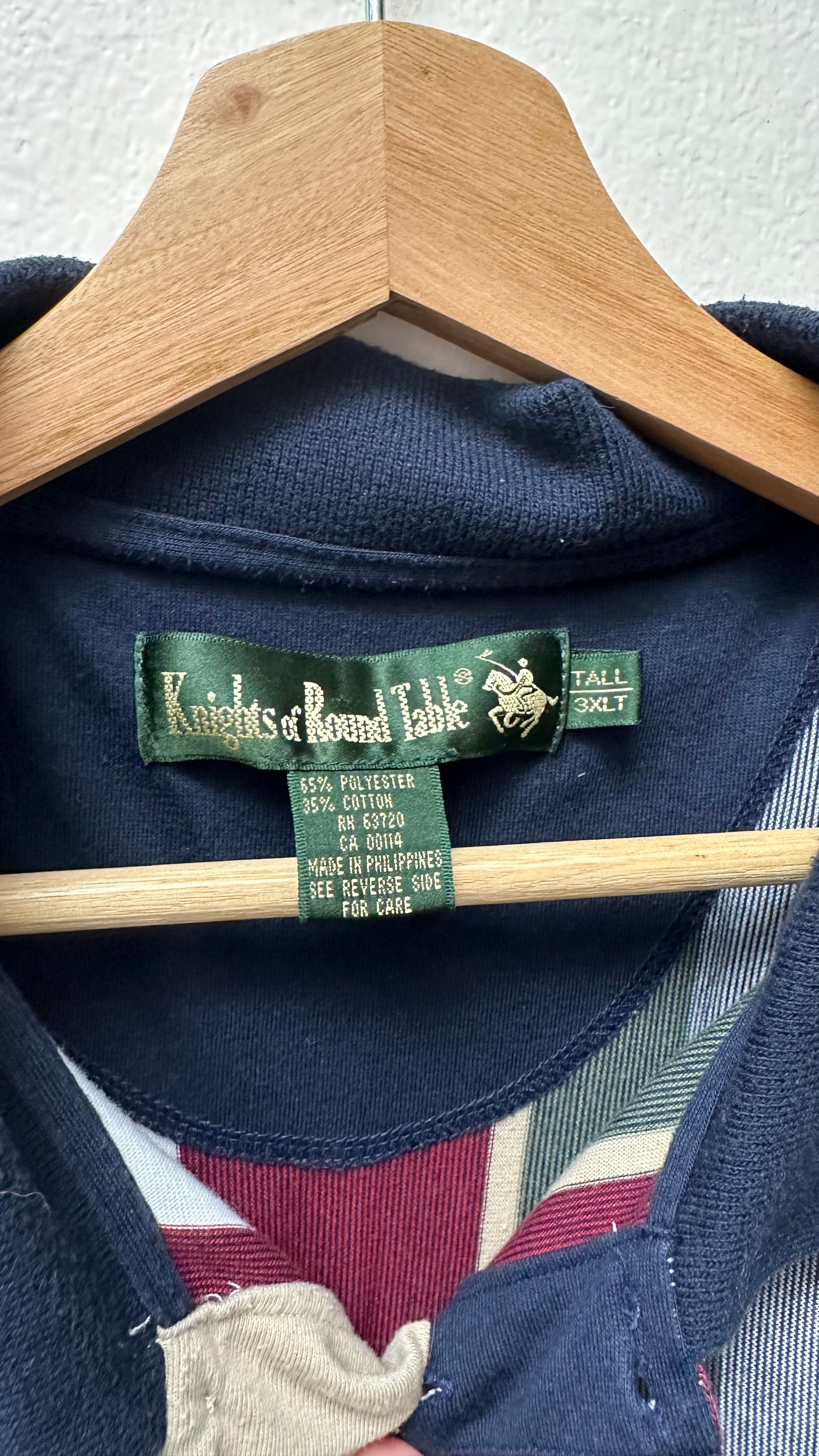 Knights of the Round Table Striped Polo Button-Up