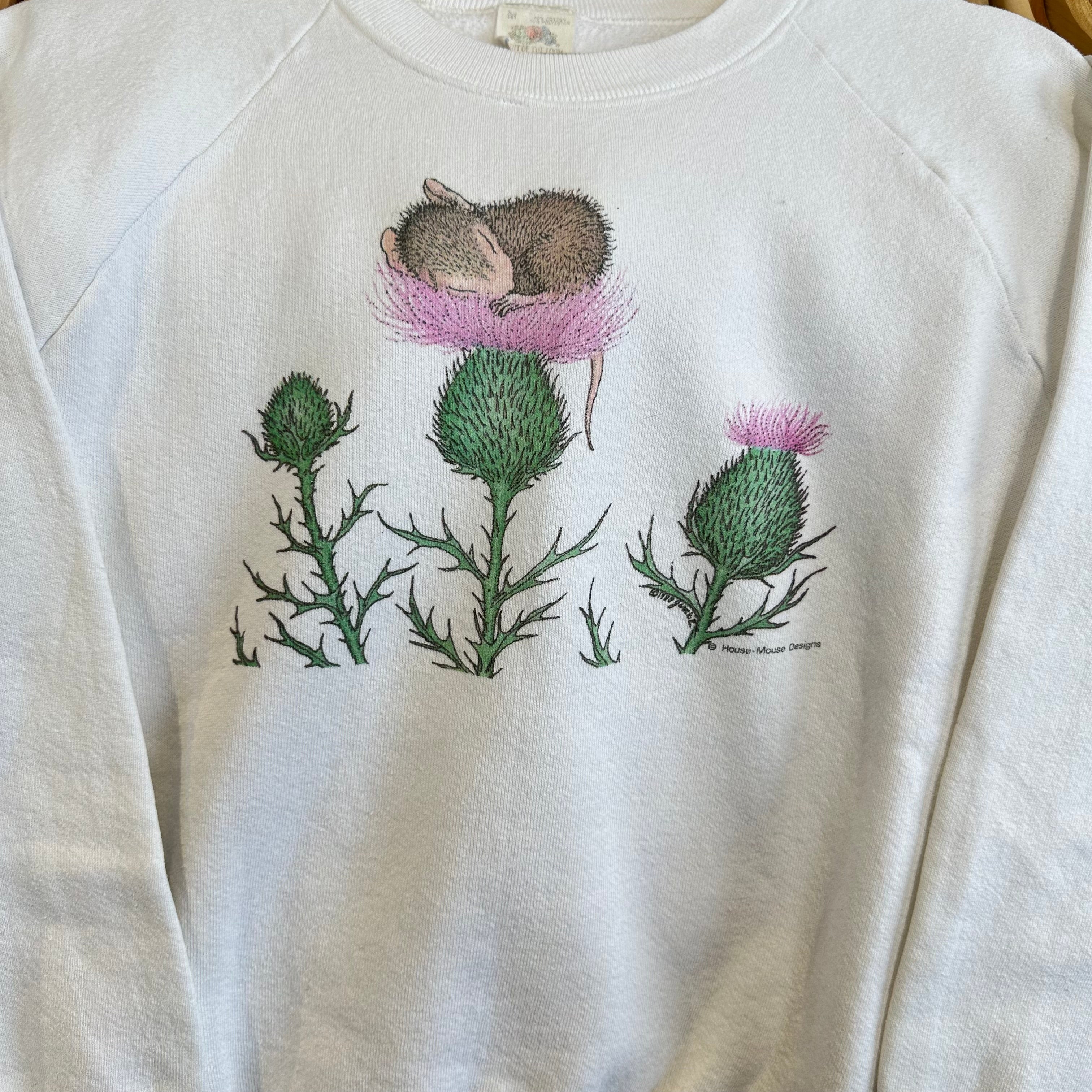 Sleepy Flower Mouse Crewneck Sweatshirt