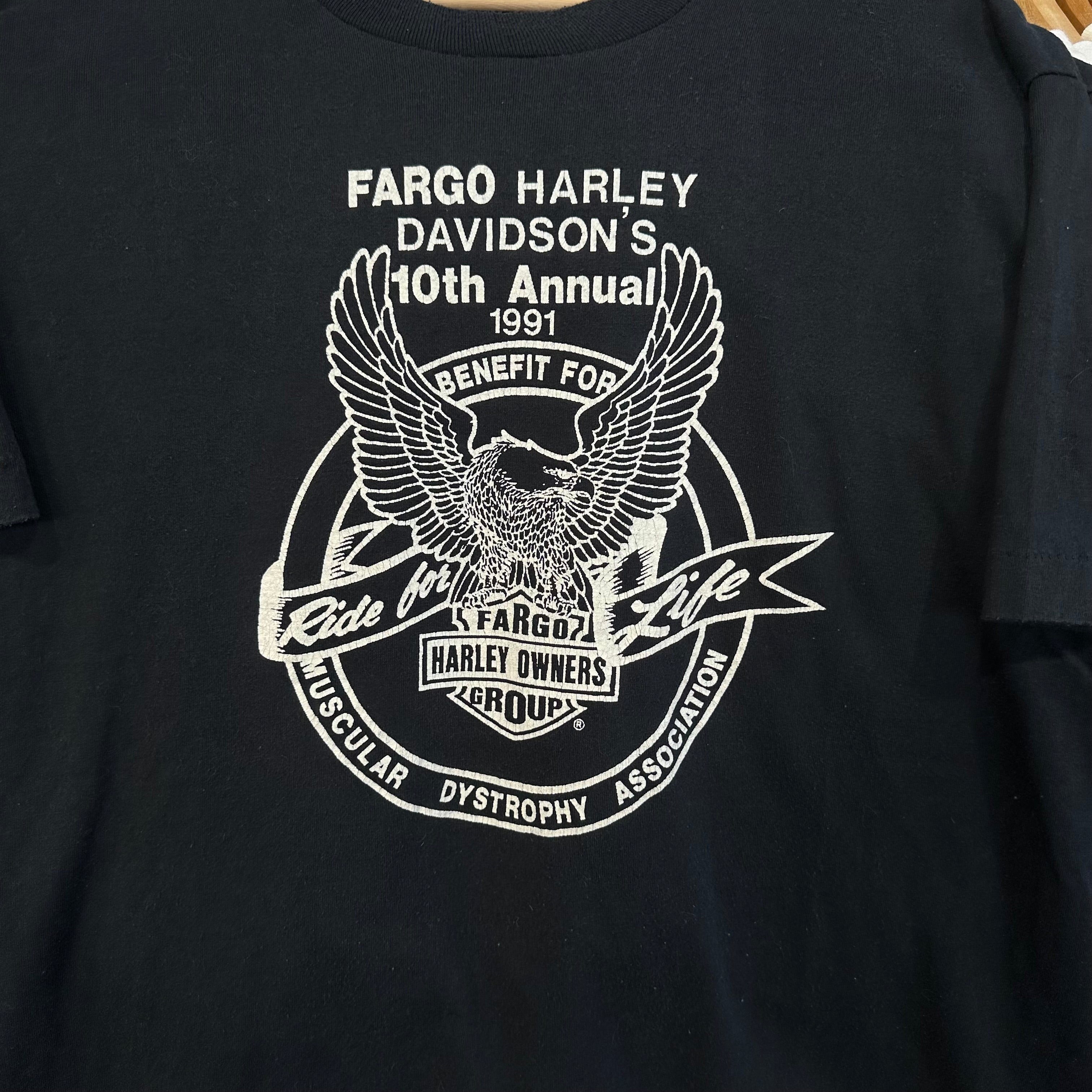 Harley Davidson Fargo 1991 Benefit for Muscular Dystrophy T-Shirt