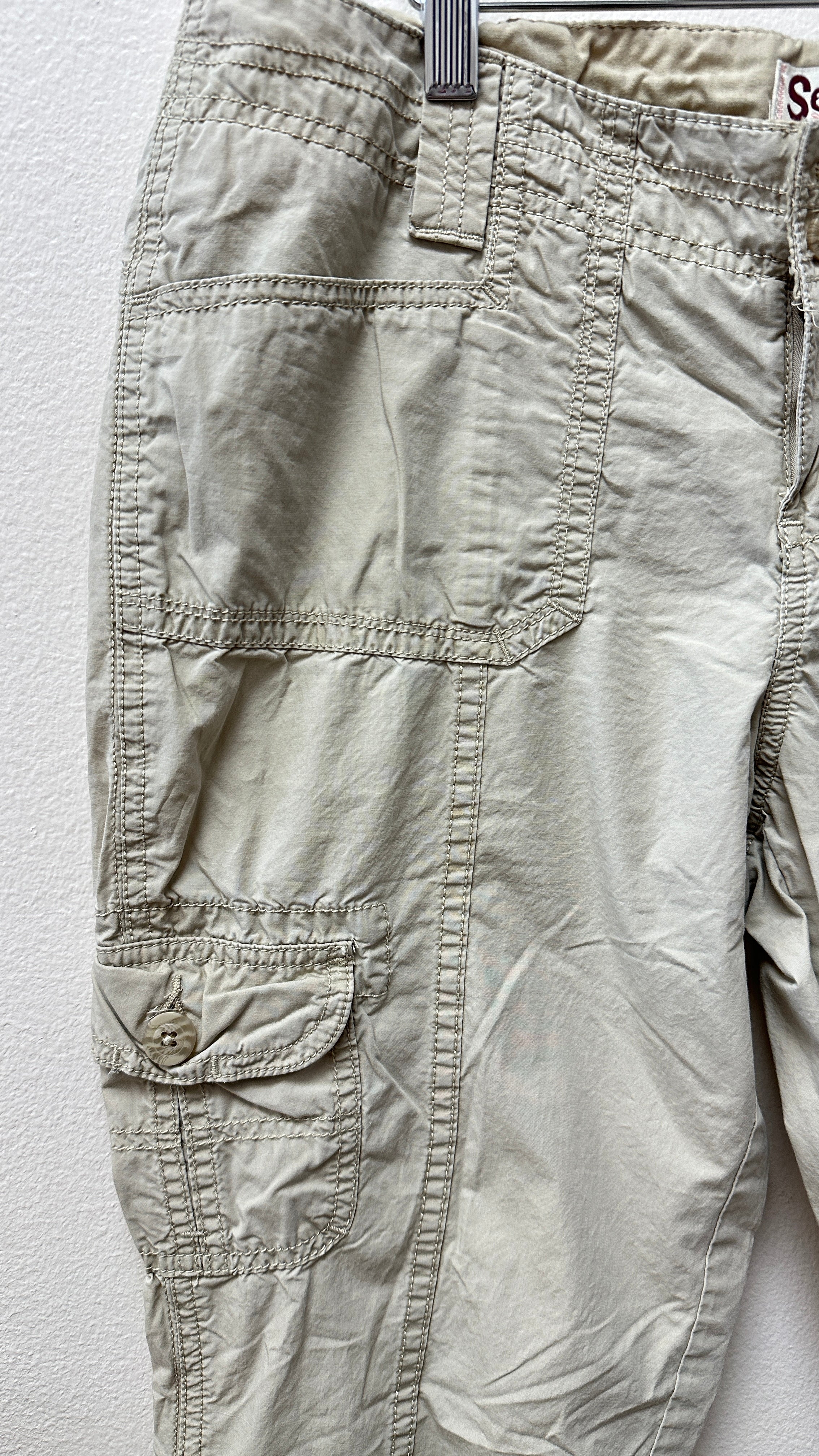 SO Y2K Khaki Carpenter Capri Femme Pants