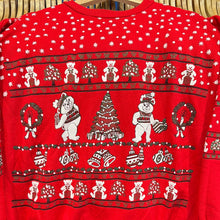 Load image into Gallery viewer, Teddy Bear Christmas Patterned Crewneck Sweatshirt
