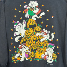 Load image into Gallery viewer, Kittens on Pumpkin Pyramid Crew Neck Sweatshirt
