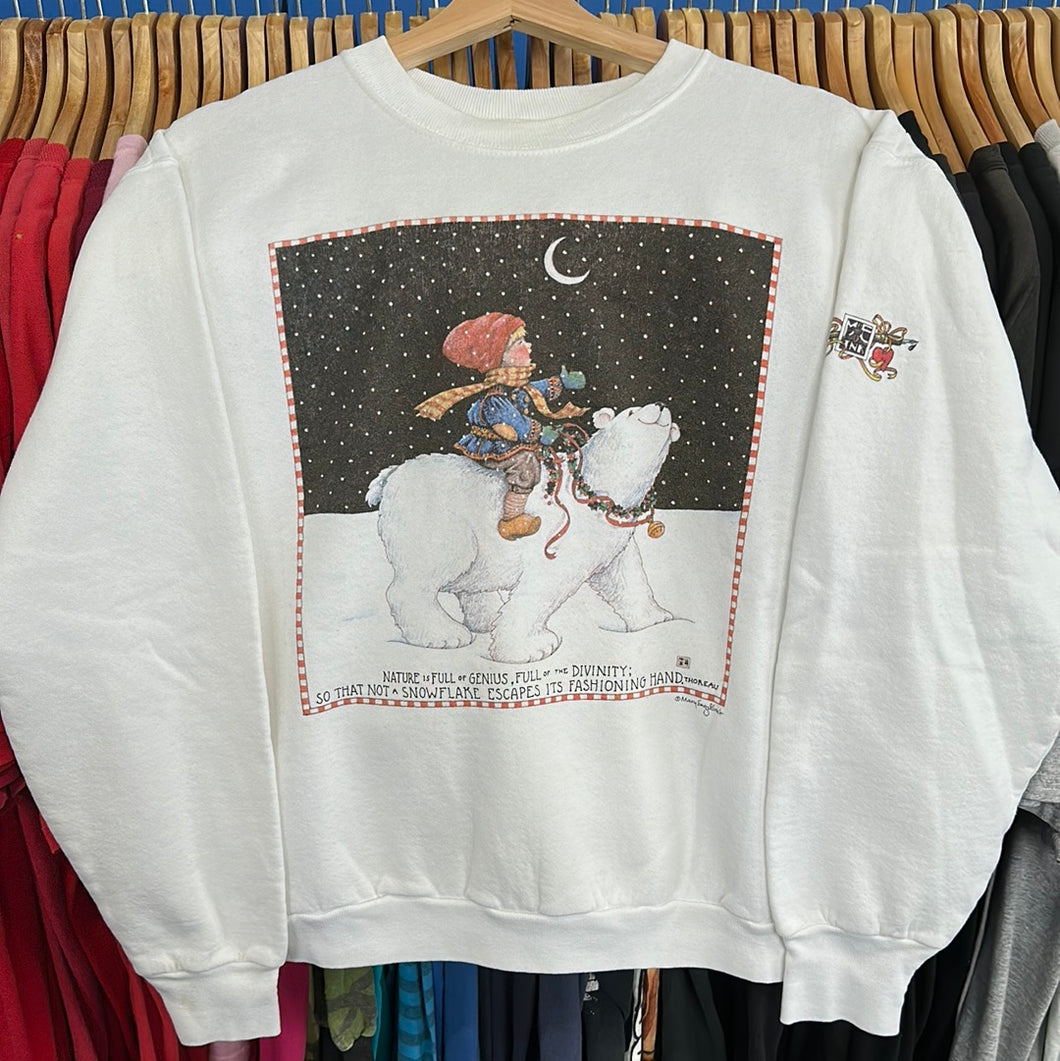 Mary Englebrit Polar Bear and Child Crewneck Sweatshirt