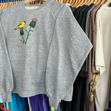 Load image into Gallery viewer, Goldfinch Thistle Grey Cropped Crewneck Sweatshirt
