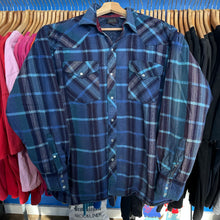 Load image into Gallery viewer, Blue Plaid Pearl Snap Jacket
