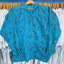 Load image into Gallery viewer, Blue Paisley Button Up
