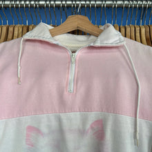 Load image into Gallery viewer, Pink Cat with Rose Quarter Zip Sweatshirt
