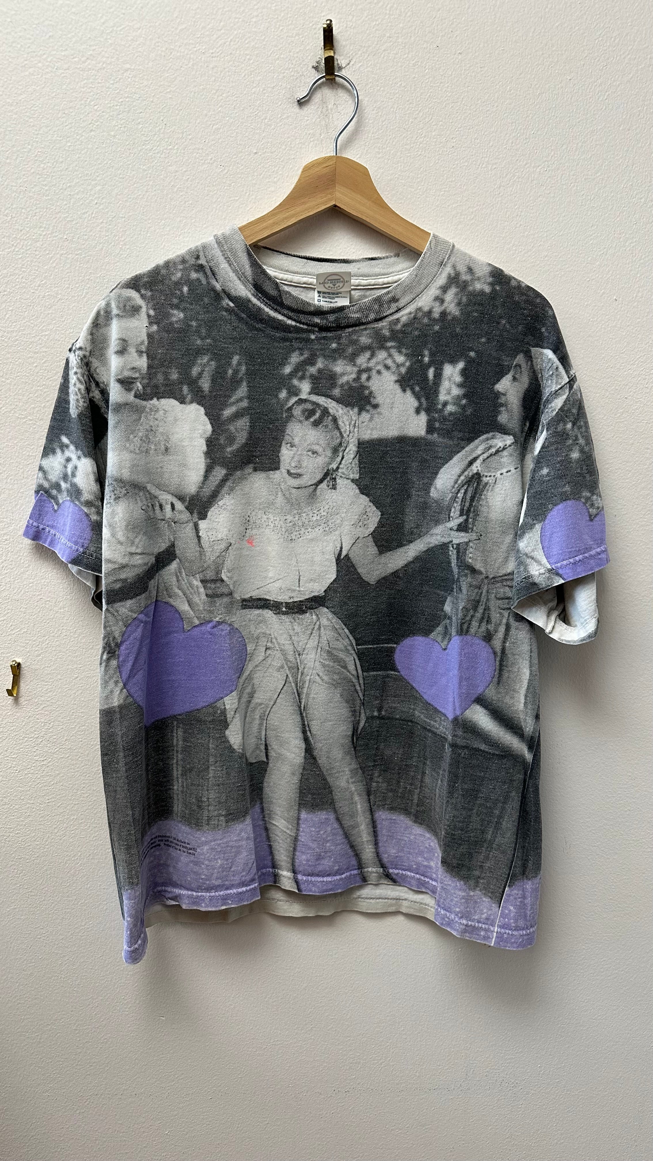 Lucille Ball Purple Hearts All Over Print T-Shirt