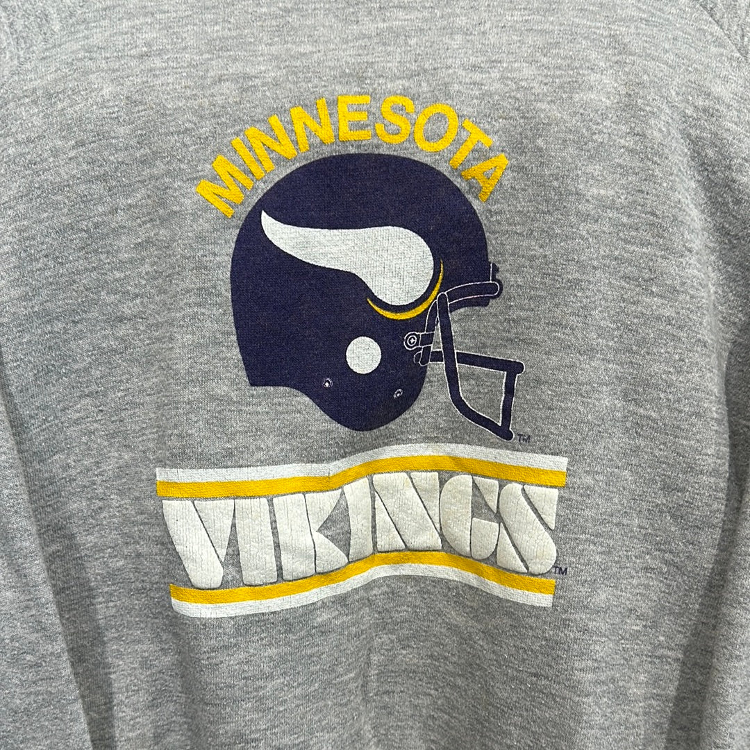 MN Vikings Grey Helmet Crewneck Sweatshirt