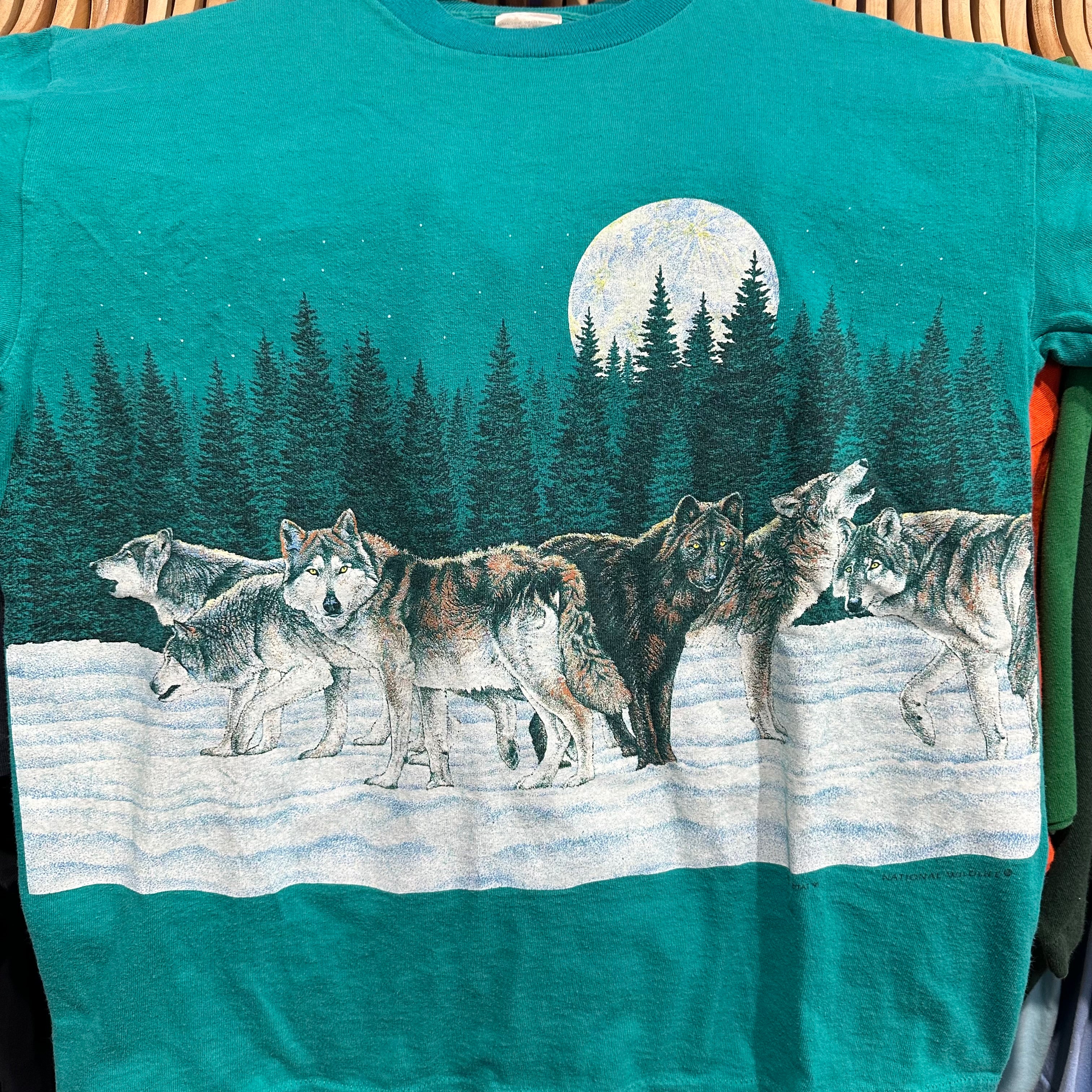 Teal Wrap Around Wolf T-Shirt