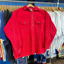 Load image into Gallery viewer, Marlboro Red Corduroy Quarter Zip Pull Over Jacket
