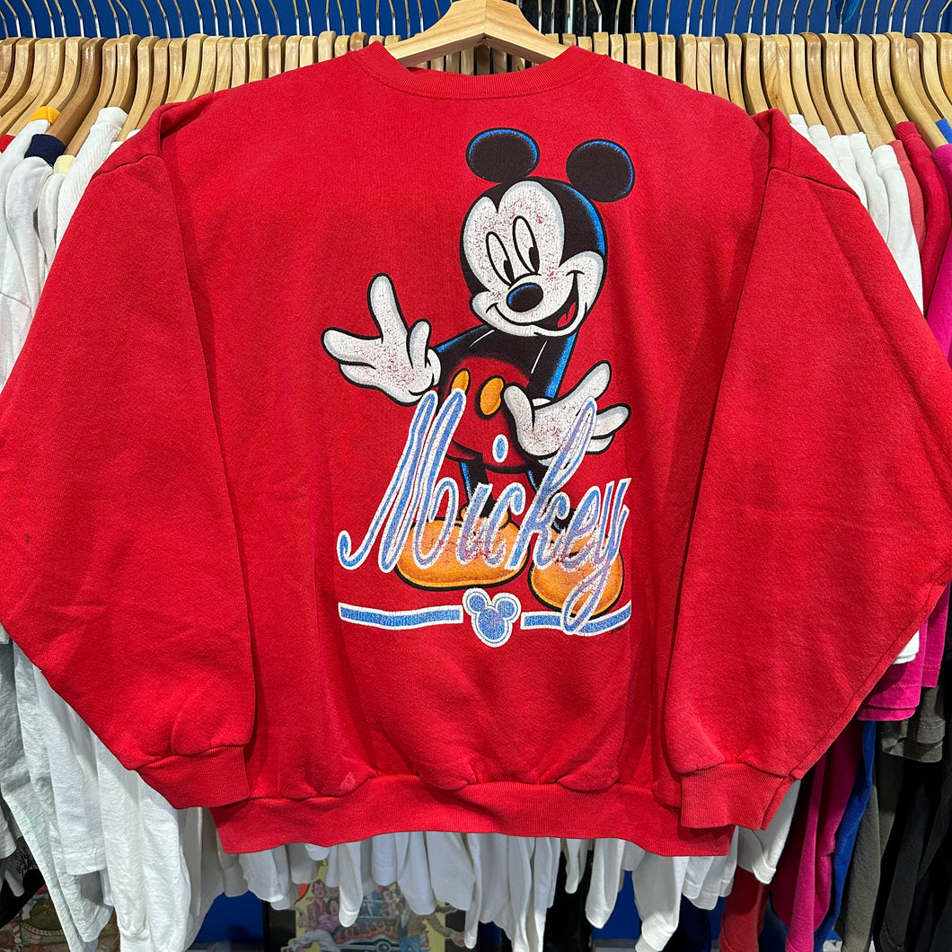 Red Mickey Mouse Crewneck Sweatshirt