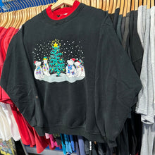 Load image into Gallery viewer, Polar Bears Gathering by Christmas Tree Crewneck Sweatshirt
