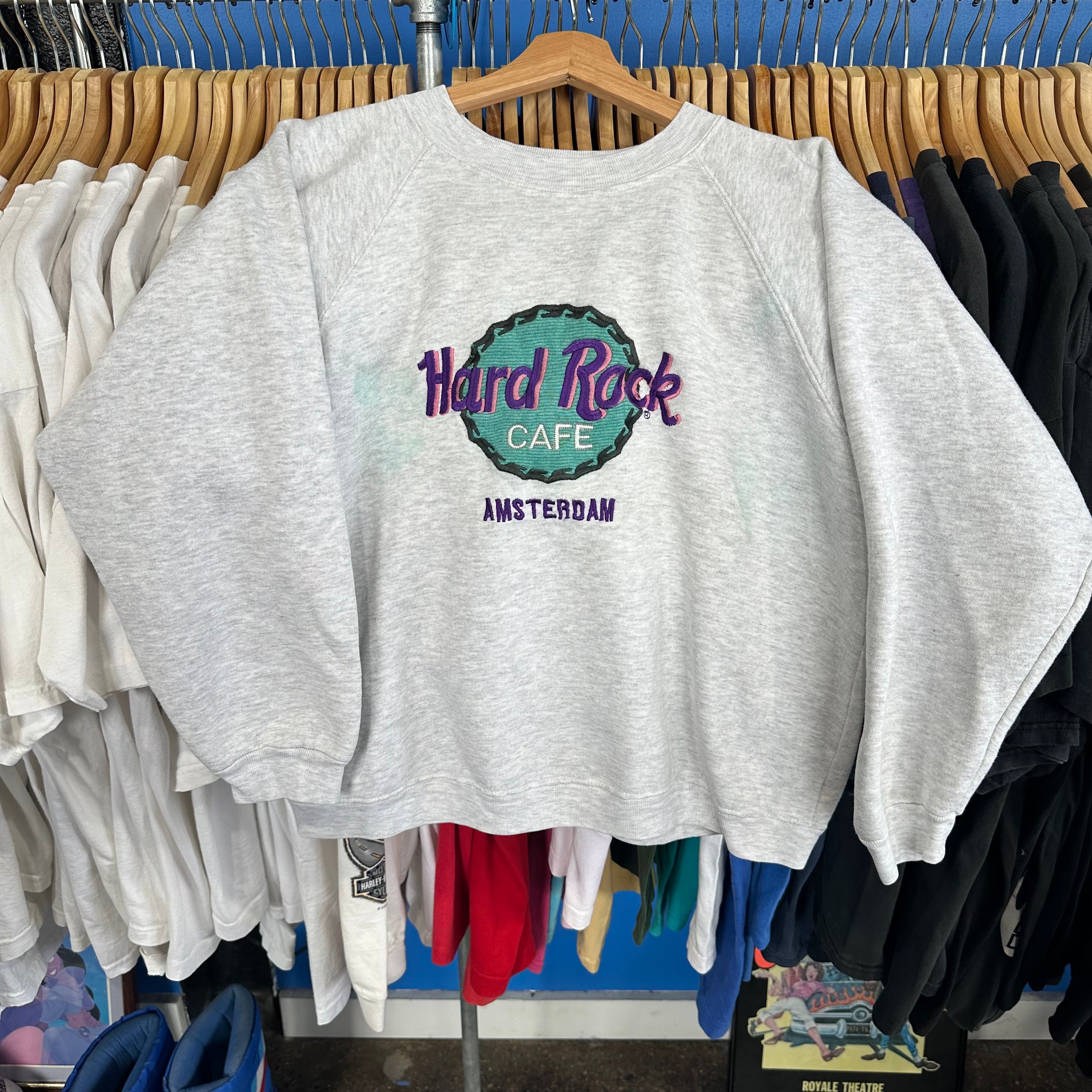 Hard Rock Amsterdam Embroidered Crewneck Sweatshirt