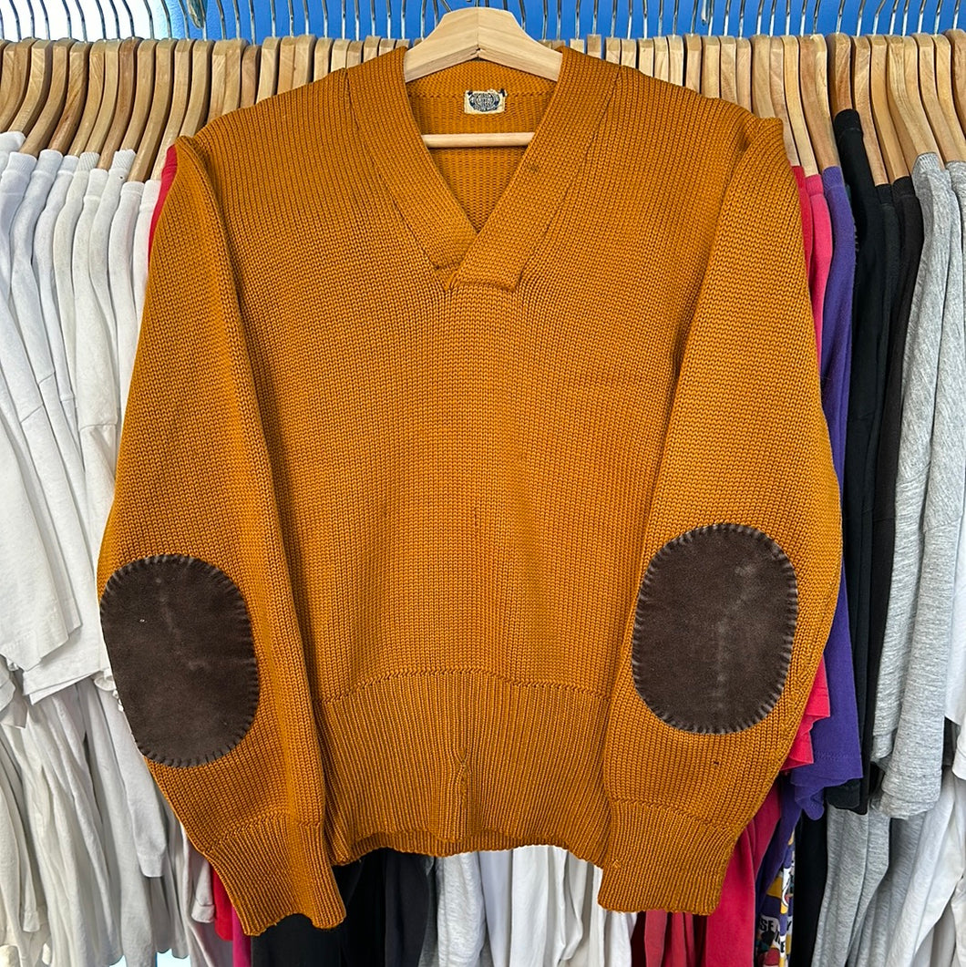 1940s Yellow V Neck Sweater