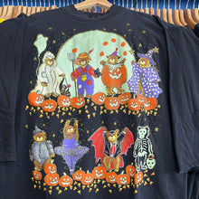 Load image into Gallery viewer, Costumed Bears Halloween Scene Long Sleeved T-Shirt
