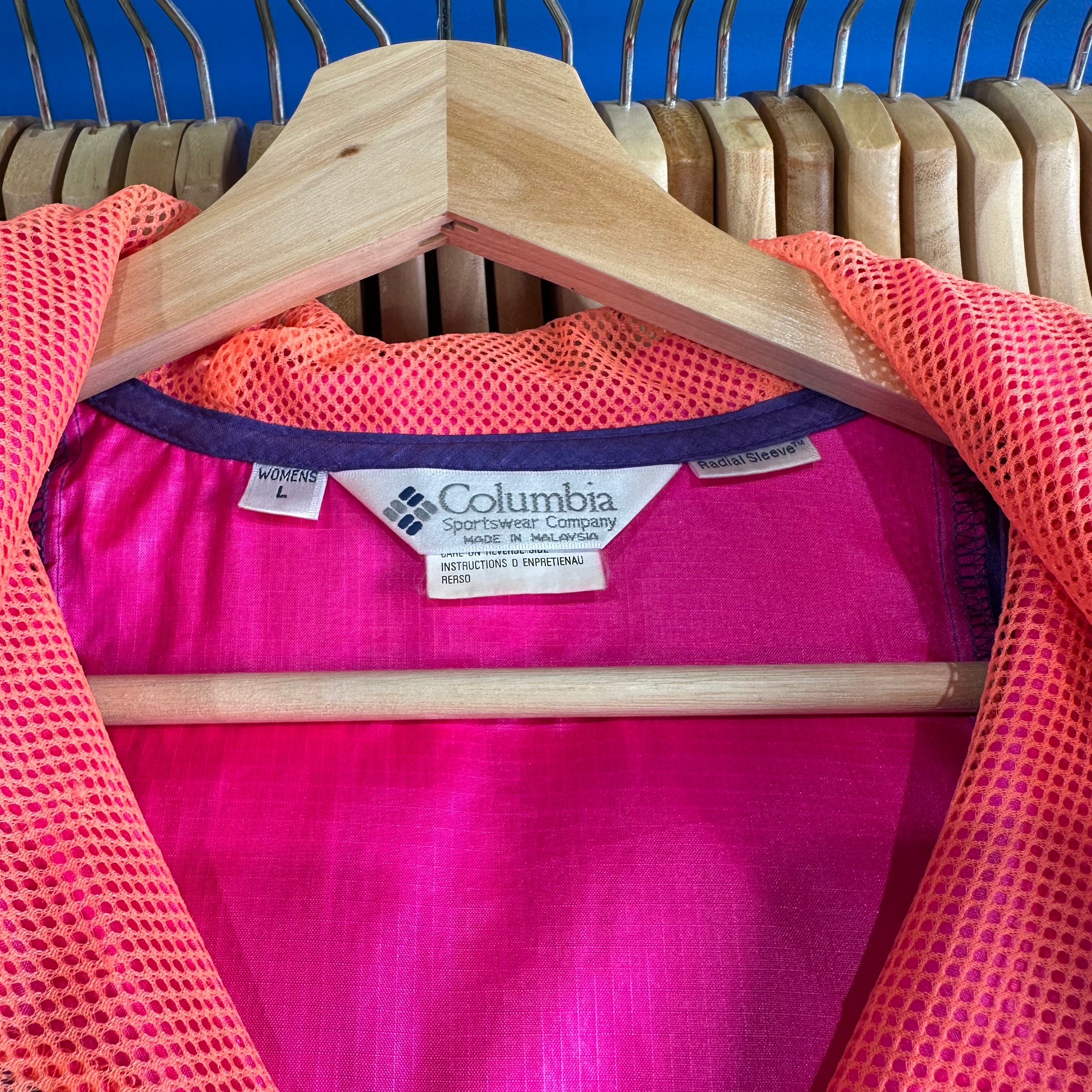 Columbia Neon Purple/Pink/Orange Windbreaker Jacket