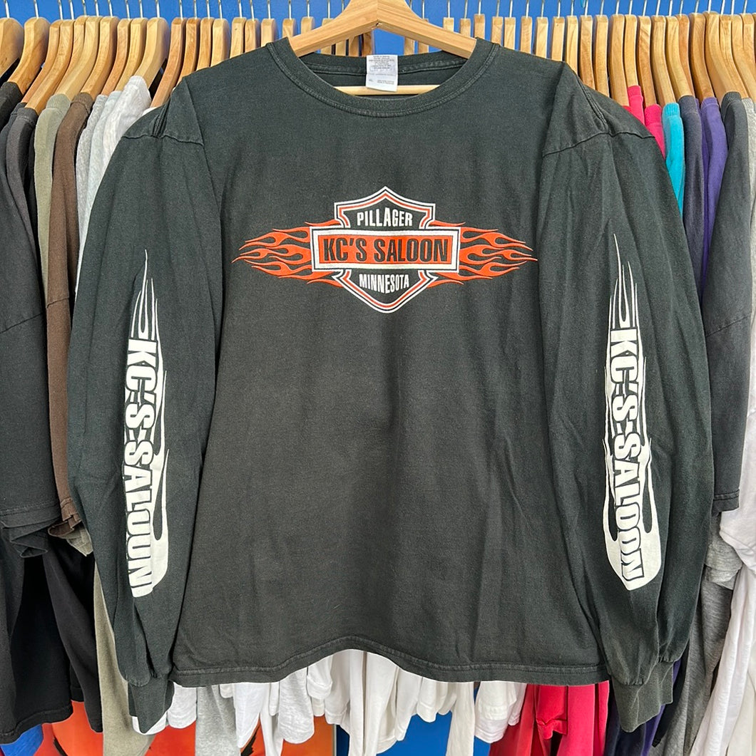 KC’S Saloon Harley Davidson Style Long Sleeve T-Shirt
