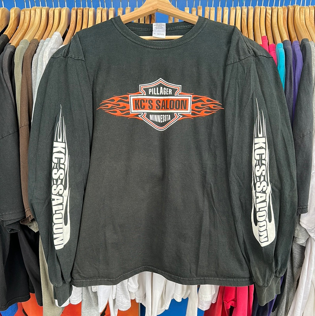 KC’S Saloon Harley Davidson Style Long Sleeve T-Shirt