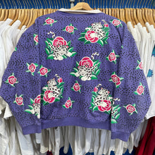 Load image into Gallery viewer, White Leopard &amp; Roses Grandma Crewneck Sweatshirt
