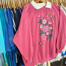 Load image into Gallery viewer, Roses Collared Grandma Sweatshirt
