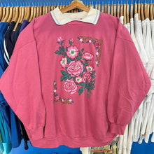 Load image into Gallery viewer, Roses Collared Grandma Sweatshirt

