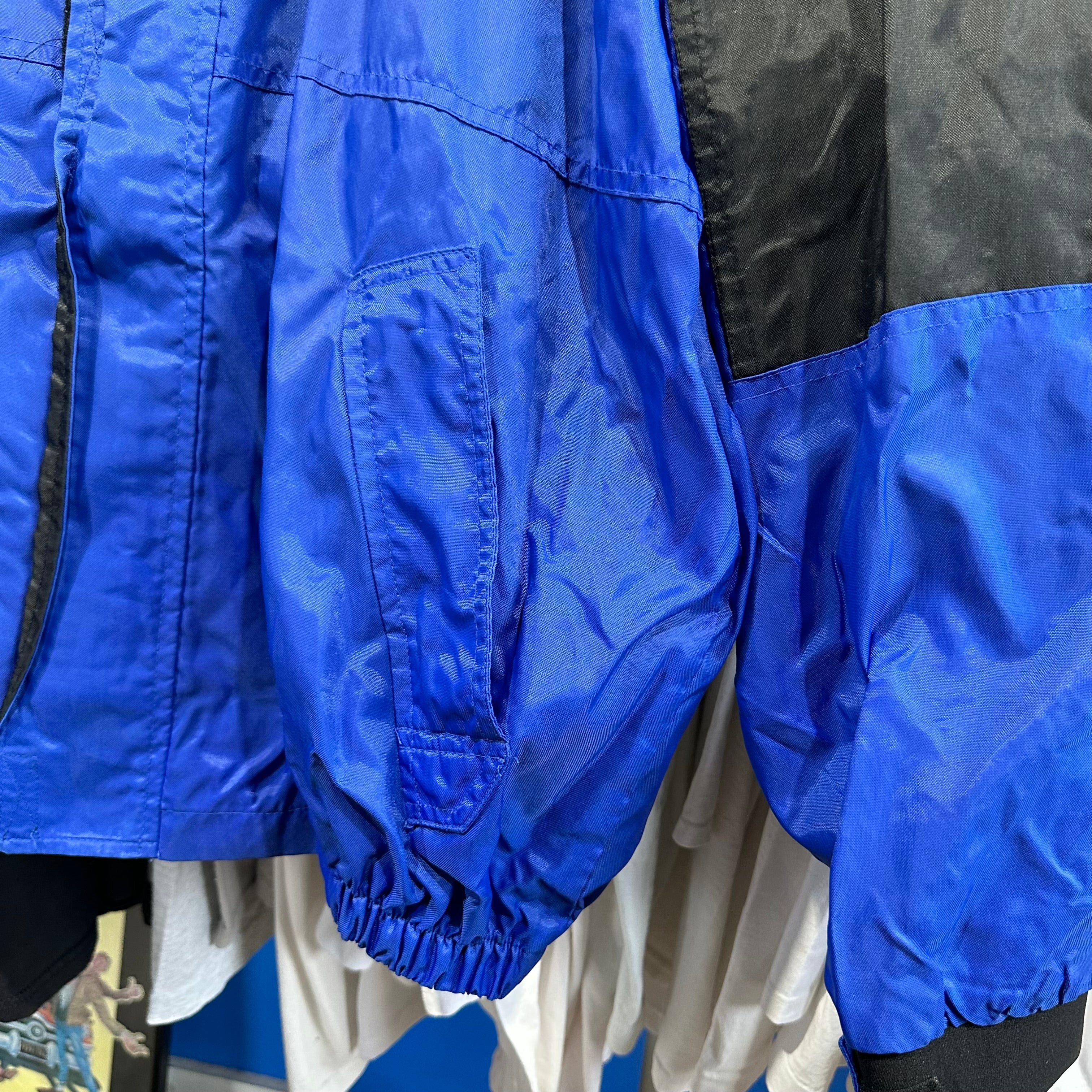 Blue Marlboro Zip-Up Hooded Windbreaker Jacket