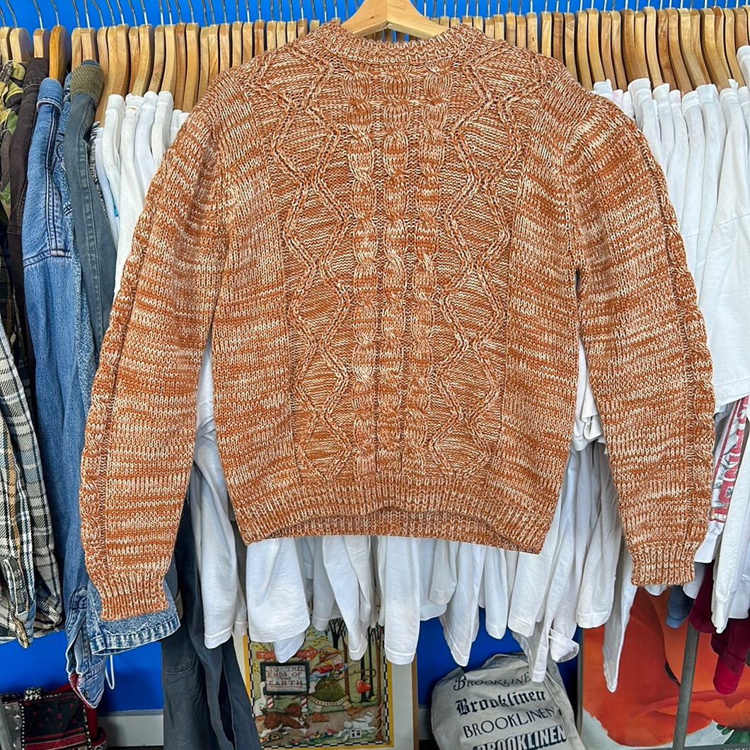 Burnt Orange Cableknit Sweater