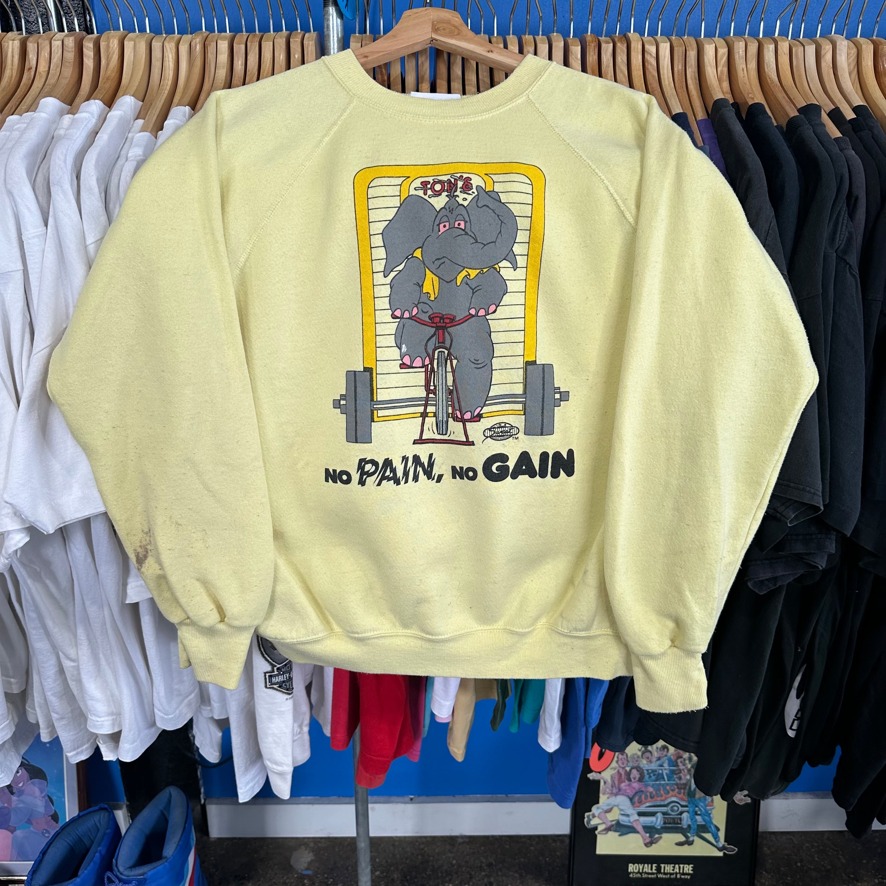 No Pain, No Gain Elephant Crewneck Sweatshirt