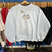 Load image into Gallery viewer, Birds Double Collar Light Blue Crewneck Sweatshirt
