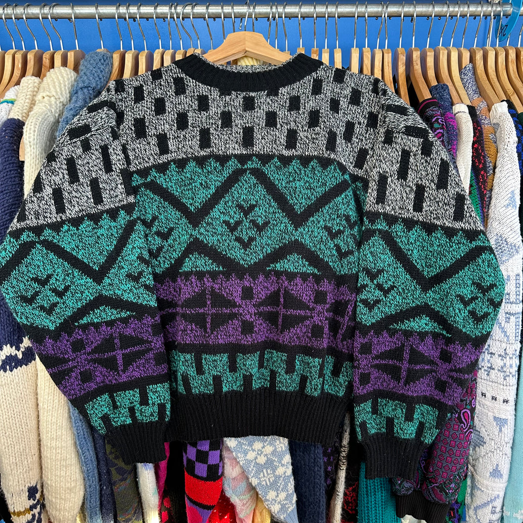 Michael Gerald Teal & Purple Sweater
