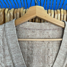 Load image into Gallery viewer, Tan Cableknit Cardigan Sweater
