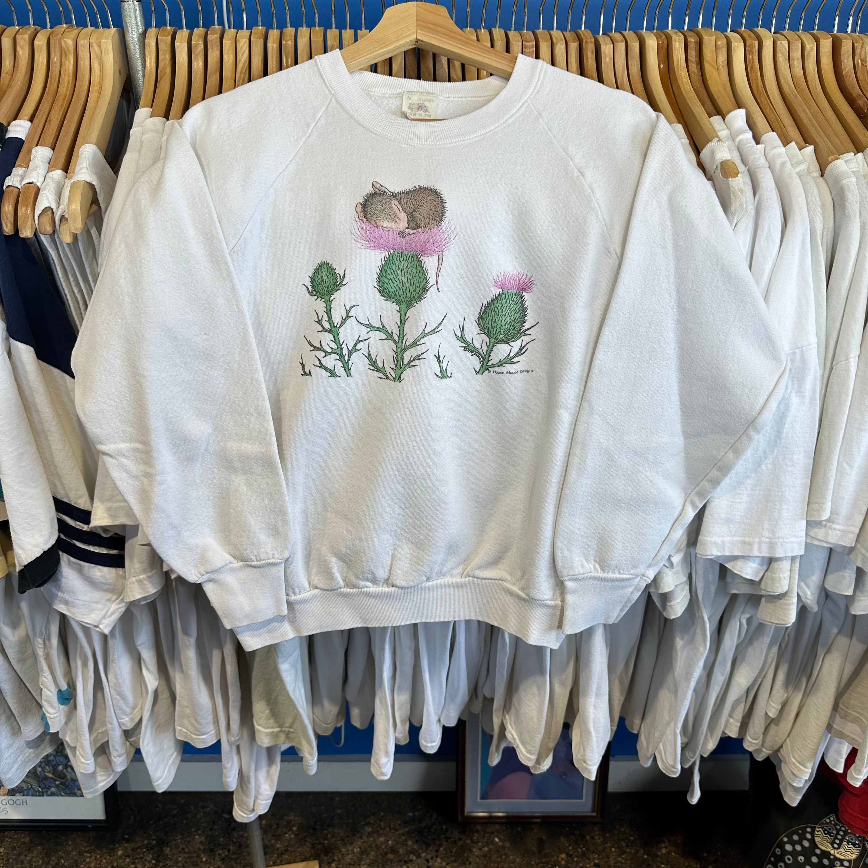 Sleepy Flower Mouse Crewneck Sweatshirt