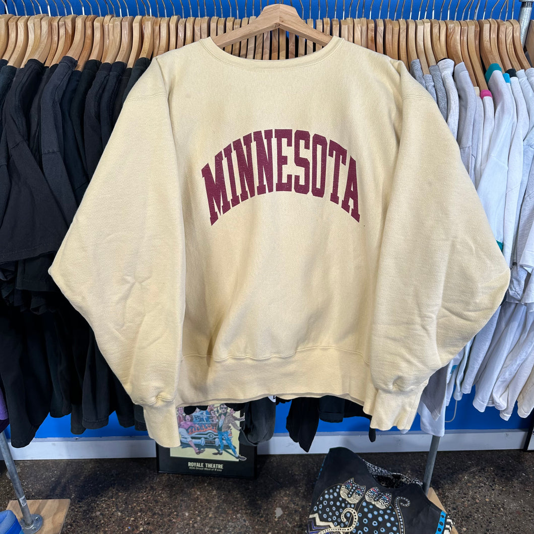 Pale Yellow Minnesota Spellout Reverse Weave (Modern) Sweatshirt