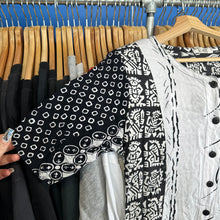 Load image into Gallery viewer, Black &amp; White Multi-Patterned Drop Waist Dress

