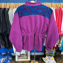 Load image into Gallery viewer, Purple &amp; Patterns Cinched￼ Waist Quarter Zip Fleece
