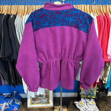 Load image into Gallery viewer, Purple &amp; Patterns Cinched￼ Waist Quarter Zip Fleece

