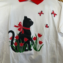 Load image into Gallery viewer, Collared Cat &amp; Butterflies T-Shirt
