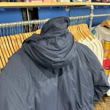 Load image into Gallery viewer, REI Navy Blue Down Hooded Jacket
