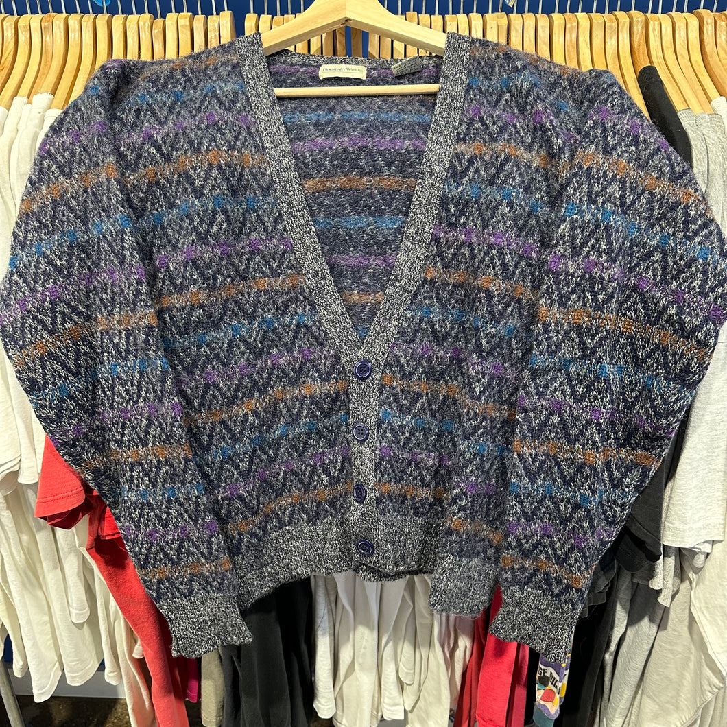 Boundary Waters Patterned Wool Cardigan Sweater