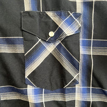 Load image into Gallery viewer, Wrangler Black &amp; Blue Western Button Up
