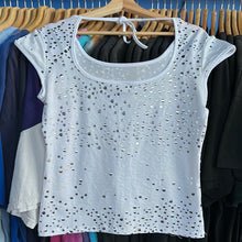 Load image into Gallery viewer, White Silver Sparkle Femme Top
