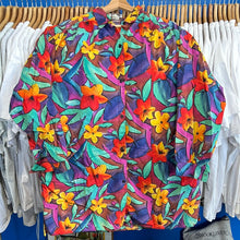 Load image into Gallery viewer, Bill Blass Floral Pattern 3/4 Sleeve Button Up
