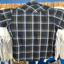 Load image into Gallery viewer, Wrangler Black &amp; Blue Western Button Up
